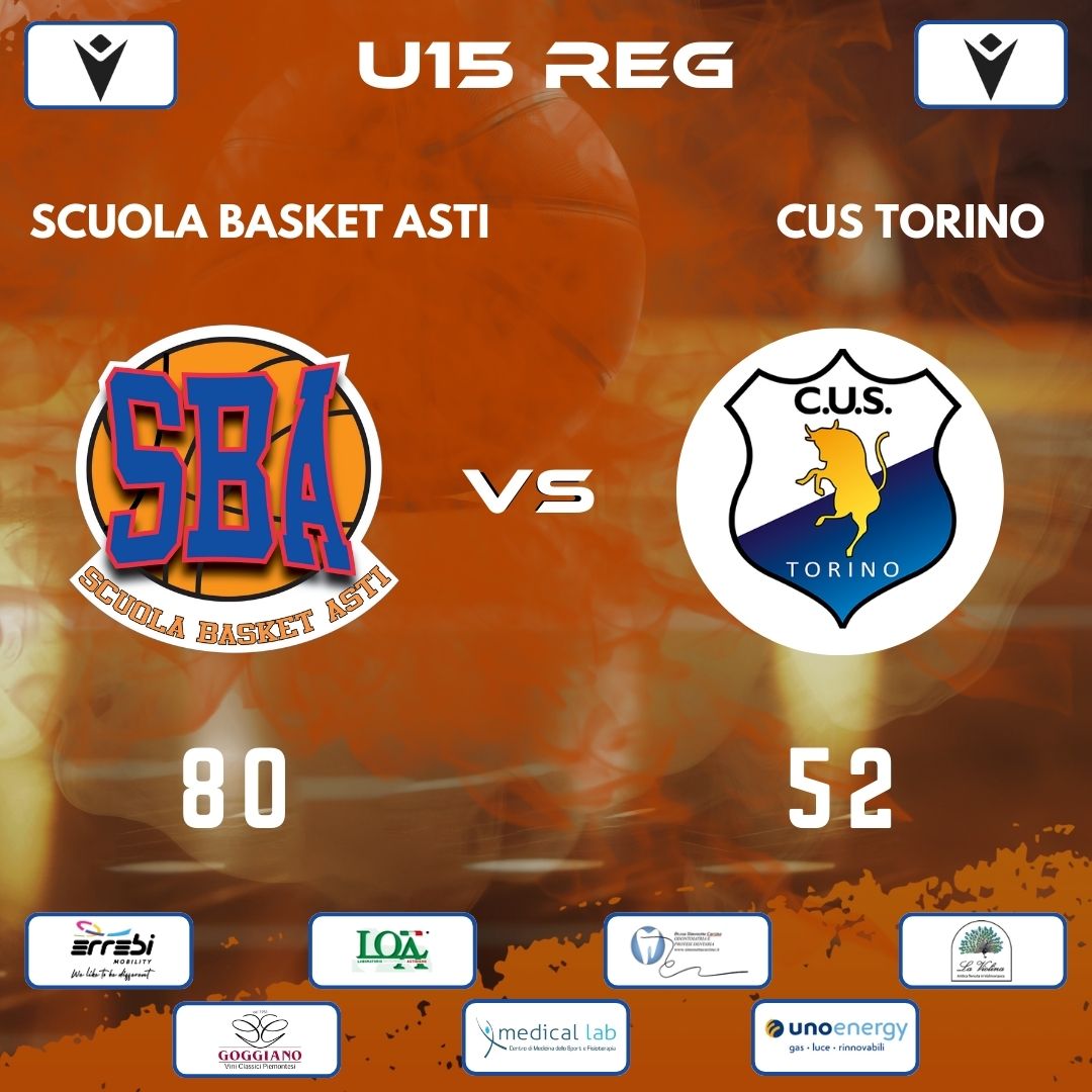 Under 15 Regionale: la SBA domina con il CUS Torino